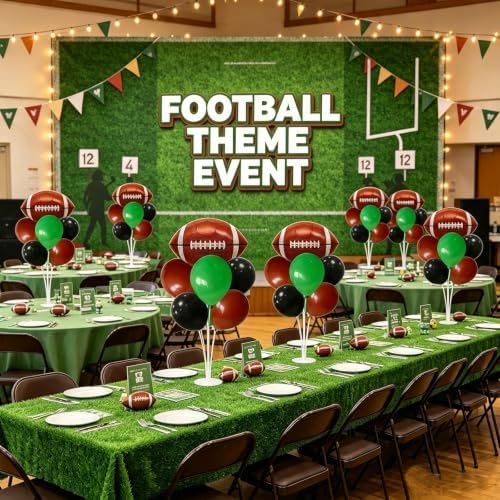 Football Party Decorations,4 Set Green Brown Black Balloon Stand - Image 5
