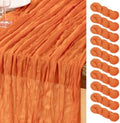 DeZerlor Orange Cheesecloth Table Runners 10 Pack Summer Boho Fall Runners by DeZerlor