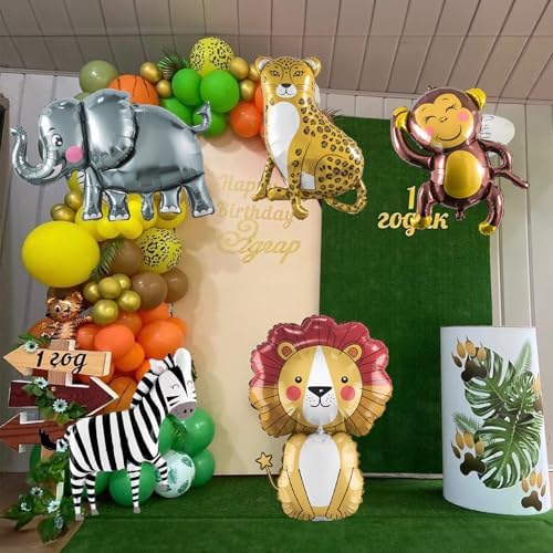 Large Animals Foil Balloons for Jungle Safari Birthday Party Decorations - Image 7