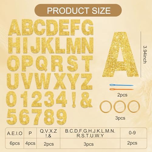 BEISHIDA Glitter Gold 116 PCS A-Z DIY Letter Custom Banner Party Decor - Image 2