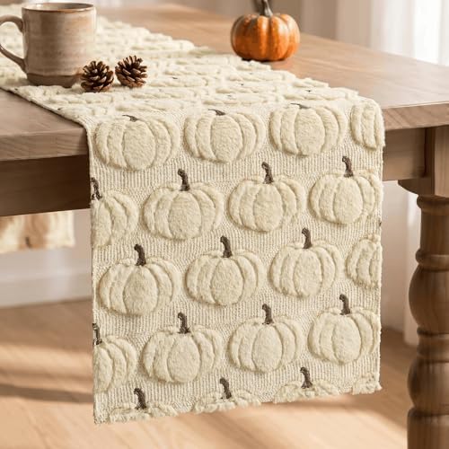 Artoid Mode Beige Soft Faux Fur Fall Table Runner 13x36 Inch by ArtoidMode