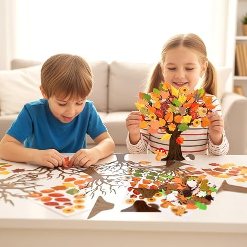 30 Set Fall Trees Craft Kits Make Your Own DIY Thanksgiving Tree Decoration - Image 3