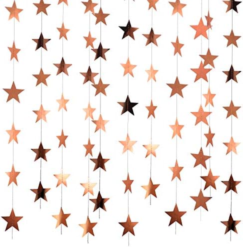 Patelai 130 ft Star Garland Banner Decor,Rose Gold by Patelai