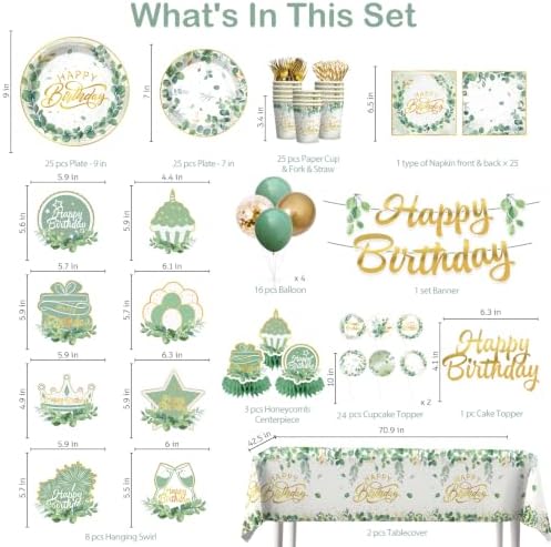 Sage Green Birthday Decorations for Women Girls floral Decorations Party - Image 2