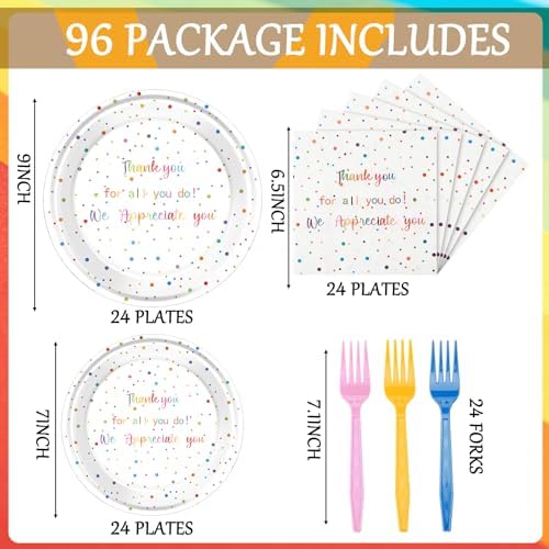 Geyoga 96 Pcs We Appreciate You Decoration Set,Rainbow Color,Thankful - Image 2