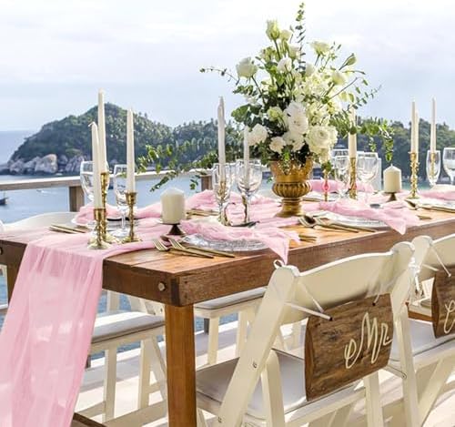 20 Pack Cheesecloth Table Runner 20 x 120 Inch, Light Pink - Image 6