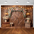 Western Cowboy Rustic Wooden Barn Door Backdrop, Farmhouse Photography Background for Rodeo Birthday Party Photo Booth Studio Portrait Props 7X5 FT by Viajar