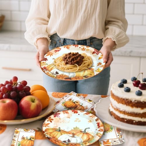 180 Pcs Fall Paper Plates and Napkins Party Supplies,Serve 60 - Image 5
