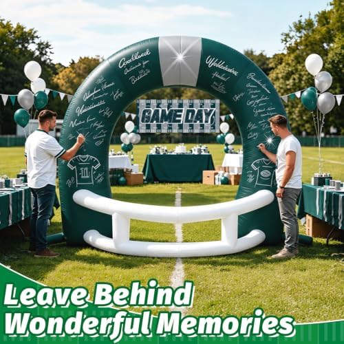 8FT Green White Inflatable Football Helmet Arch with LED Lights - Image 5