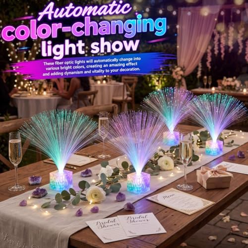 Amylove 4 Pcs Mini Fiber Optic Lamp Glow Party Favors, Clear, 16 Inch - Image 6