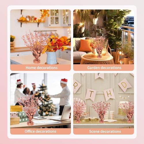 6 Pack Metallic Foil Spary Centerpieces for Tables, Rose Gold Centerpieces for Tables Decorations, Star Brust Table Centerpieces for Birthday Graduation Wedding Baby Shower Party - Image 4