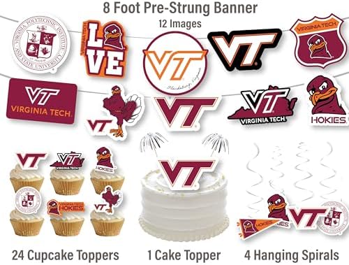 Virginia Tech Merch Party Supplies Hokies Graduation Decorations 42 Pc - Image 3