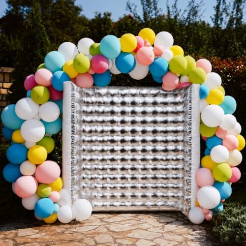Inflatable Photo Booth Wall –8.2X8.2X4FT Portable Backdrop with LED Lights, Easy Setup for Parties, Weddings, Birthdays & Events – Silver - Image 6