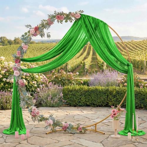 Pack of 1 Wedding Arch Drape Panel Fabric 30" x 20ft - Green - Image 3