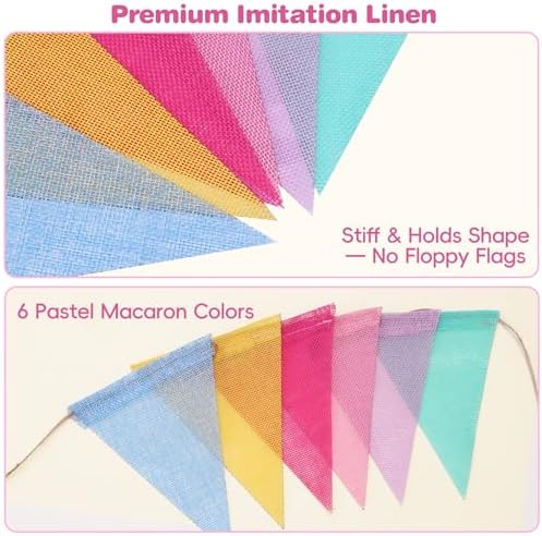 RUBFAC 78ft Pastel Pennant Banner Flags - Image 5