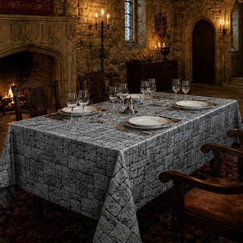 3 Pcs Stone Wall Plastic Tablecloths, Medieval Castle Party Decorations - Image 7