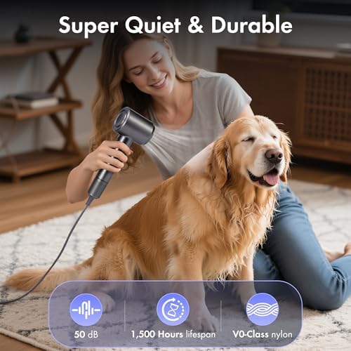 Leafless High-Speed Hair Dryer - 1600W Motor, Ionic High-Speed Hair Styler, Smart Temperature Control, Cold and Hot Air Alternating Dryer, Hair Dryer for Home and Salon Use - Image 6