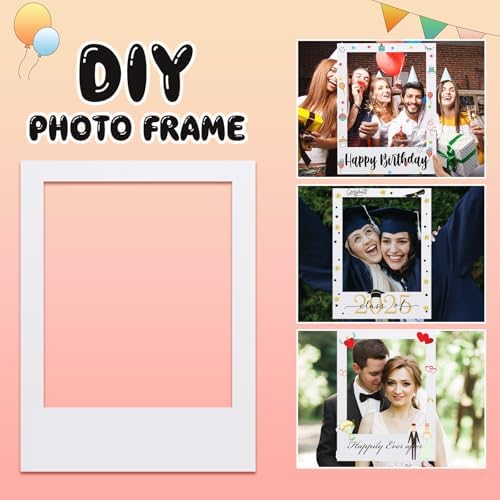 Beeveer 32 x 24 in Large Photo Booth Selfie Frame Props, White Vertical - Image 3