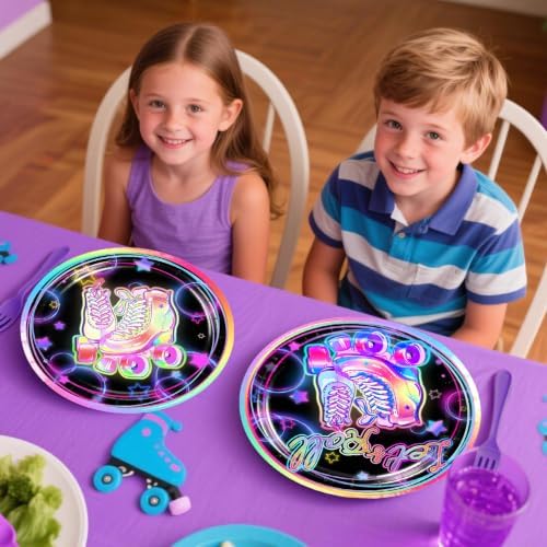 228pcs Roller Skate Party Decorations Tableware Set, 25 Serves - Image 5