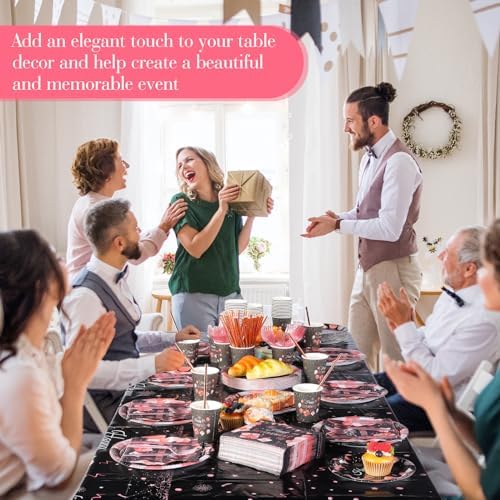 Funnymoom 452 Pcs Retirement Party Decorations Supplies Set Include Rose Gold Retirement Paper Plates Napkins Cups Tablecloth Cutlery Straws for Men Women Say Goodbye Party - Image 6