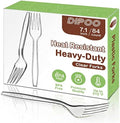 Dipoo 7.1" Clear Plastic Forks Heavy Duty, 84 Count by Dipoo