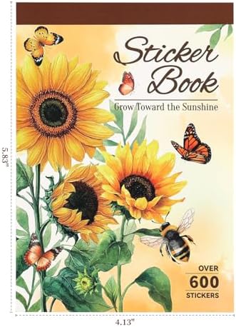 Aesthetic Sunflower Planner Sticker Book 25 Sheets with 600+ Decorative Stickers for Journaling, Scrapbooking, Bullet Journal, Happy Planner, DIY Stationery Supplies Gifts for Women Girls Teens Kids - Image 2