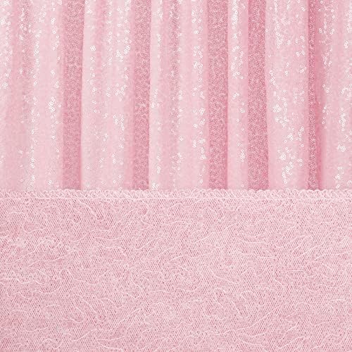 Pink Sequin Backdrop 2 Panels 2FTx8FT Birthday Party Backdrop Curtains - Image 5