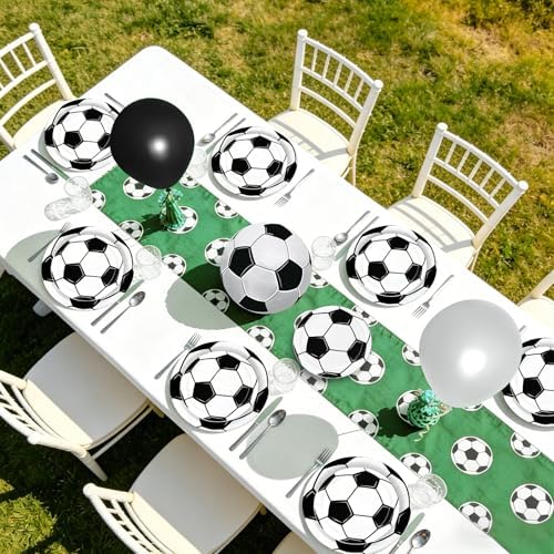 180Pcs Soccer Party Supplies Paper Plates and Napkins Serve 60 - Image 5