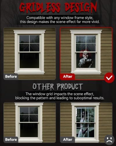 2pcs Halloween Window Cover Decor, Scary Ghost Curtain Outdoor - Image 4