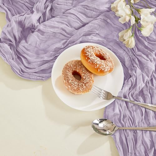 6 Pack Purple Cheesecloth Table Runner 35×120 Inch Boho Gauze Home Decor - Image 4