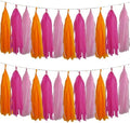 We Moment Pink Orange and Rose red Tassel Garland Banner Paper Tassels for Pink Orange Party Decorations,Pack of 15 by We+Moment