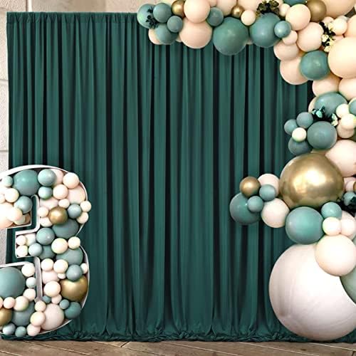AK TRADING CO. 10 feet x 10 feet Black Polyester Backdrop Drapes Curtains Panels with Rod Pockets - Wedding Ceremony Party Home Window Decorations Hunter Green - Image 6