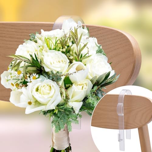 moonoom 24 Pcs Wedding Church Pew Clips, Ceremony Aisle Chair Hangers, Wedding Pew Bow Hooks for Ceremony Banquet Party Receptio Bow Garland Wreath Flowers Holder - Image 4
