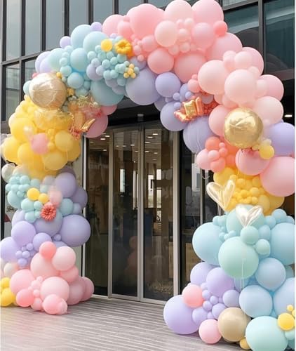 160 Pack Pastel Balloons 12 Inch Pastel Rainbow Multicolor Macaron Balloons for Party Baby Shower Gender Reveal Easter Decorations - Image 6