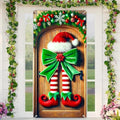 BlissYard Christmas Door Cover Elf Green 35x71 Inch Polyester by BlissYard