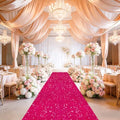 FUHSY Wedding Aisle Runner Rug Hot Pink Sequin Carpet Aisle Runner for Outdoor Wedding Ceremony Floor Runner Aisle Fuchsia Sparkle Wedding Walkway Runner for Outside Beach Bridal Shower Decorations by FUHSY