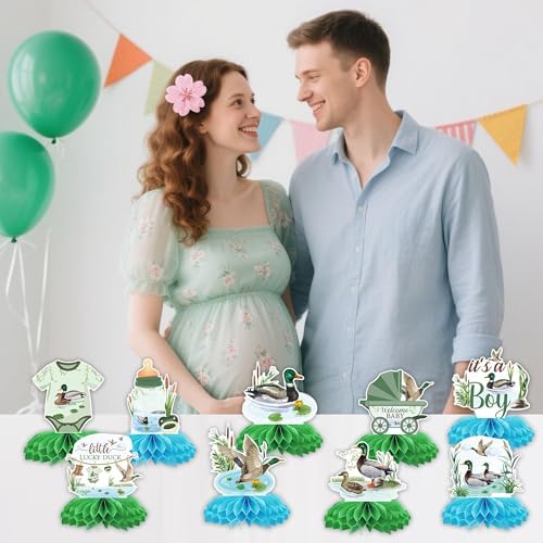 9 Pcs Mallard Duck Baby Shower Decorations Centerpieces, It's a Boy - Image 6