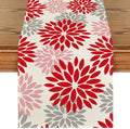 Artoid Mode Red Pink Dahlia Floral Pinnata Christmas Table Runner, Valentine Summer Kitchen Dining Table Decoration for Home Party Decor 13x90 Inch by ArtoidMode