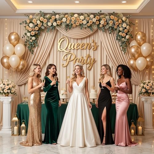 Champagne Backdrop Curtain - 10x10FT Back Drop Curtains for Parties Wrinkle-Free Soft Polyester Backdrop Wedding Decorations Photoground Backdrop Stain-Resistant for Back Drop Stand, 2 Panels - Image 4
