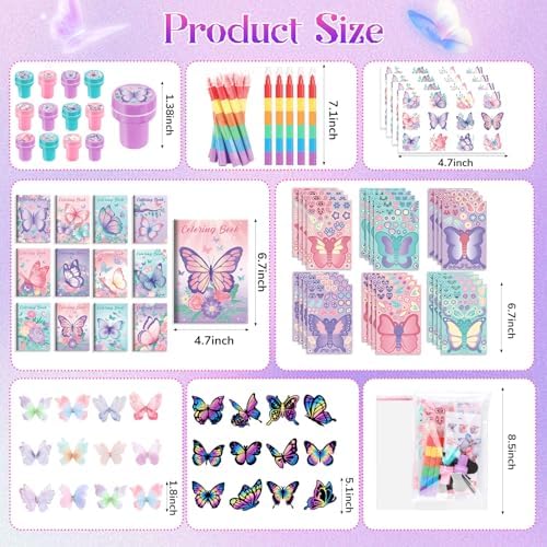 BenLouis 96Pcs Butterfly Fairy Coloring Set for Kids Party Favors - Image 3