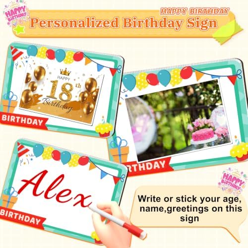 Remiawy Happy Birthday Yard Sign with Stakes - 16pcs Happy Birthday Yard Sign, Personalized Yard Birthday Signs Colorful Weatherproof Birthday Lawn Sign for Outdoor Yard Decorations Garden Party - Image 5