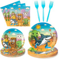 GaofanWai Italian Brainrot Party Tableware - 96PCS Brain Rot Paper Plate Set for Kids, Funny Cartoon Animal Party Decoration Dinnerware Napkin Fork for Brainrot Birthday Baby Shower Supply, 24 Guests by GaofanWai