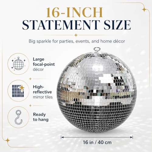 Youdepot 16-Inch Large Disco Ball Hanging Mirror Ball Decor - Image 2