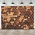 10x6.5ft Apiary Honeycomb Backdrop Bee Honey Nest Beehive Photography Background Bee Farm Honeymoon Girls Boys Happy Birthday Banner Decorations Newborn Baby Shower Portrait Photo Booth Prop by ASDCXZ