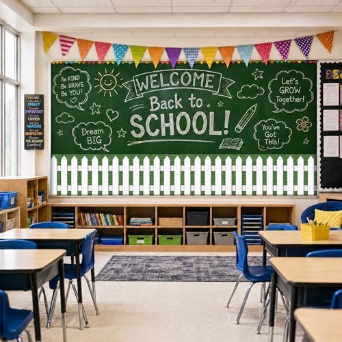20Ft Picket Fence Bulletin Board Decoration, Back to School Decor Kit - Image 3