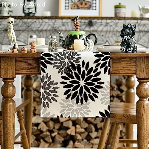 Artoid Mode Black Dahlia Halloween Table Runner 13x36 Inch - Image 2
