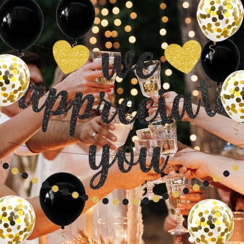 We Appreciate You Banner Thank You Party Decoration Supplies Employee Appreciation Decorations Work Anniversary Office Party Decorations for Employee Staff Coworkers - Image 6