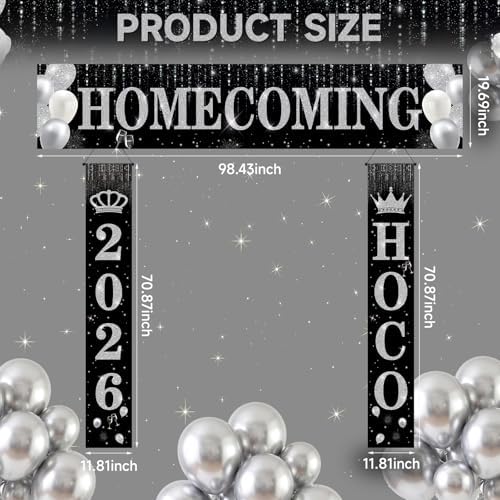 SmoothNovelty 3 Pcs Black 2026 Hoco Dance Banner - Image 3