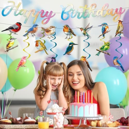 HummingBird Birthday Party Decorations - 10PCS Humming Bird Banners and Hanging Swirls Decor for Bird Theme Party Supplies - Image 5