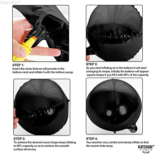 KatchOn Black Balloons - 22 Inch, Pack of 6, Black Foil Balloons, Birthday - Image 6